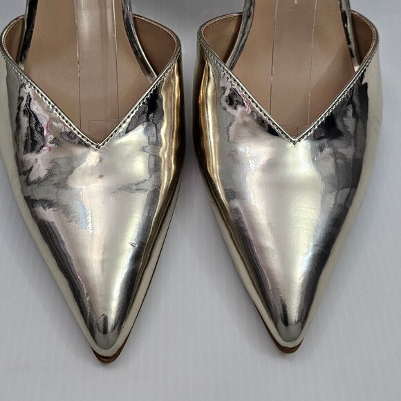 Dolce Vita Keisha Pump Womens 9 Metallic Gold Ankle Strap Pointed Toe Heels - Picture 5 of 15
